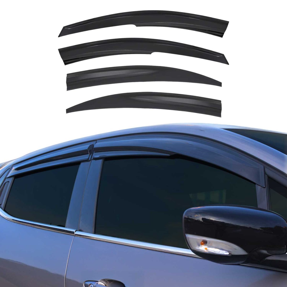 Hyundai Accent Wind Deflector - Omac - Black - '06-'11